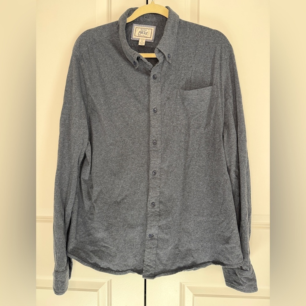 J°S.A. Bank 1905 Men’s Button Up Shirt Tailored Fit Gray Cotton XL - Picture 1 of 5